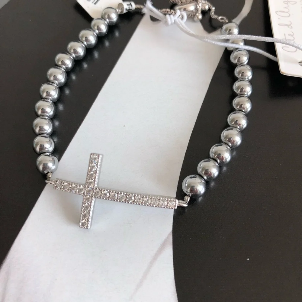 Cate d’ Argent Sterling Silver Cross Bracelet